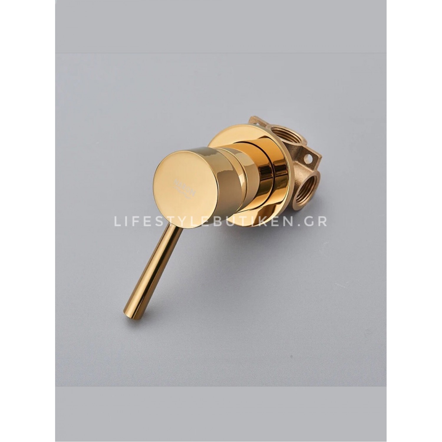 NARON Επιτοίχια Μπαταρία Νιπτήρα Αναμεικτική Με Μηχανισμό Εντοιχισμού NR3577 POLISHED GOLD