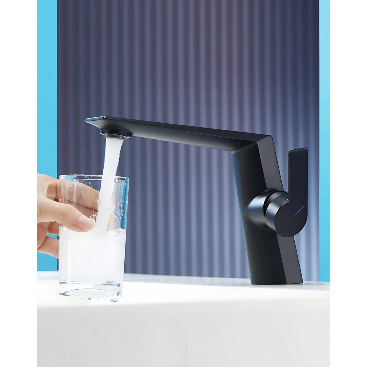 Naron Μπαταρία Νιπτήρα Αναμεικτική NR81642 Black Mat