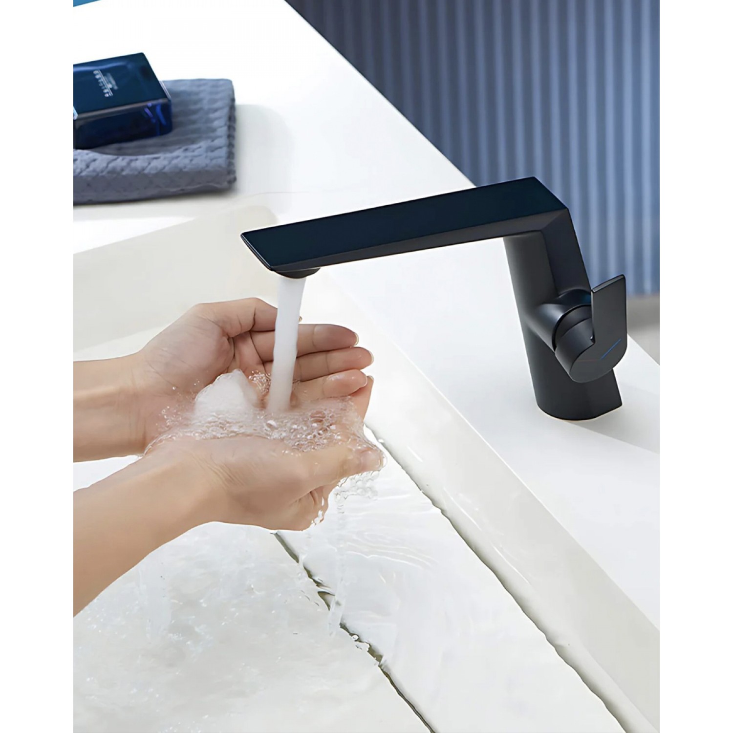 Naron Μπαταρία Νιπτήρα Αναμεικτική NR81642 Black Mat