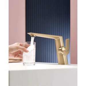 Naron Μπαταρία Νιπτήρα Αναμεικτική NR81642 Brushed Gold