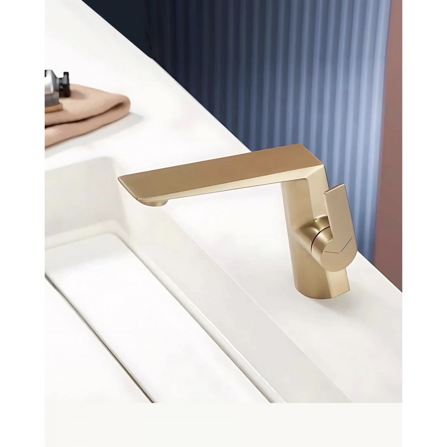 Naron Μπαταρία Νιπτήρα Αναμεικτική NR81642 Brushed Gold