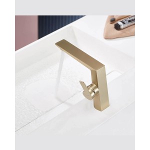 Naron Μπαταρία Νιπτήρα Αναμεικτική NR81642 Brushed Gold