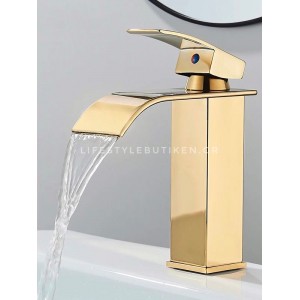 Naron Μπαταρία νιπτήρα καταρράκτης αναμεικτική NR1020 Polished Gold