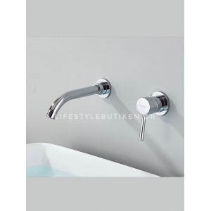 NARON Επιτοίχια Μπαταρία Νιπτήρα Αναμεικτική Με Μηχανισμό Εντοιχισμού NR3577 CHROME