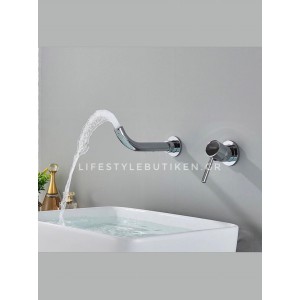 NARON Επιτοίχια Μπαταρία Νιπτήρα Αναμεικτική Με Μηχανισμό Εντοιχισμού NR3577 CHROME