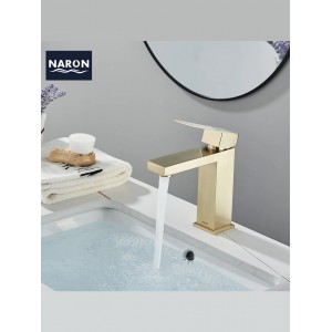 Naron Χαμηλή Μπαταρία Νιπτήρα αναμεικτική NR1030 Brushed Gold