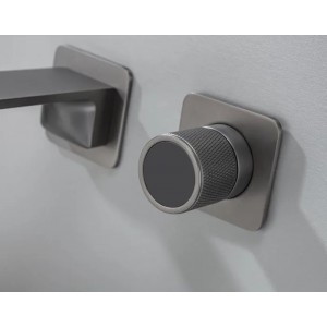 NARON Επιτοίχια Μπαταρία Νιπτήρα Αναμεικτική Με Μηχανισμό Εντοιχισμού NR6030 Gun Metal