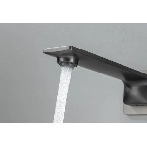 NARON Επιτοίχια Μπαταρία Νιπτήρα Αναμεικτική Με Μηχανισμό Εντοιχισμού NR6030 Gun Metal