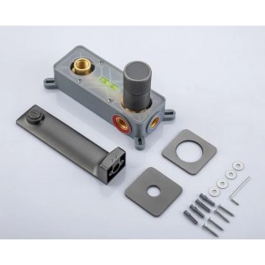 NARON Επιτοίχια Μπαταρία Νιπτήρα Αναμεικτική Με Μηχανισμό Εντοιχισμού NR6030 Gun Metal