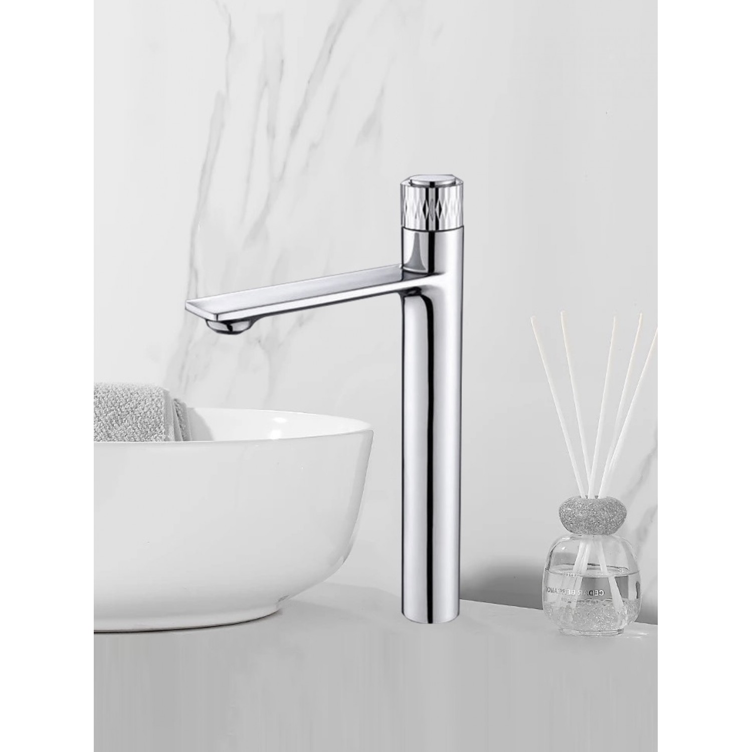 Luxury Ψηλή Μπαταρία Νιπτήρα με Πάτημα Κουμπιού STOCCO BZ8821CL CHROME