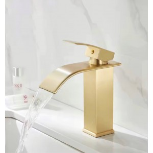 Naron Μπαταρία νιπτήρα καταρράκτης αναμεικτική NR1020 Brushed Gold