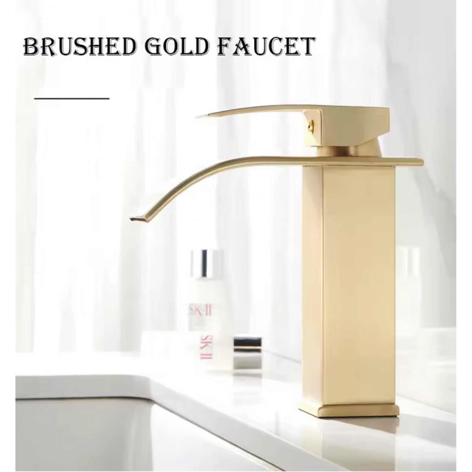 Naron Μπαταρία νιπτήρα καταρράκτης αναμεικτική NR1020 Brushed Gold