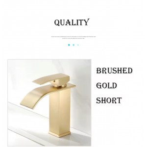 Naron Μπαταρία νιπτήρα καταρράκτης αναμεικτική NR1020 Brushed Gold