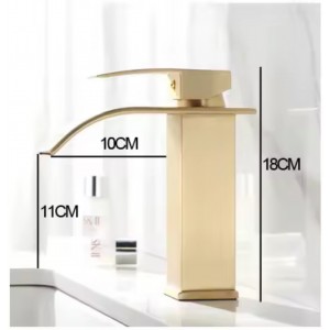 Naron Μπαταρία νιπτήρα καταρράκτης αναμεικτική NR1020 Brushed Gold