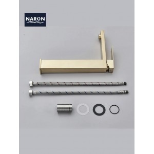 Naron Ψηλή Μπαταρία Πάγκου Νιπτήρα αναμεικτική NR2030 Brushed Gold