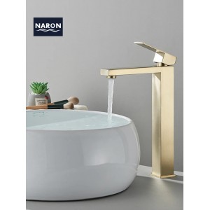 Naron Ψηλή Μπαταρία Πάγκου Νιπτήρα αναμεικτική NR2030 Brushed Gold