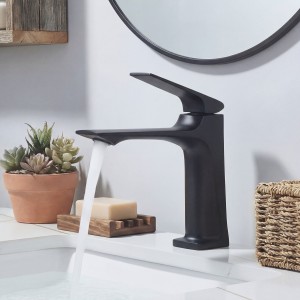 Naron Μπαταρία Νιπτήρα Χαμηλή Αναμεικτική NR1040 BLACK MAT