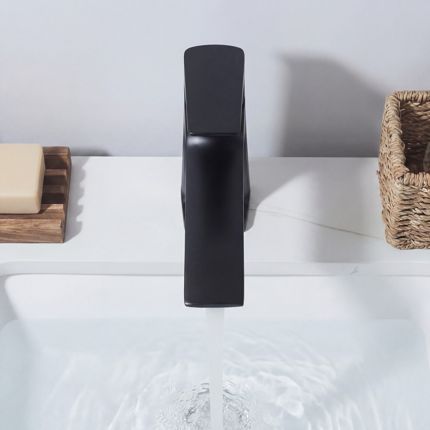 Naron Μπαταρία Νιπτήρα Χαμηλή Αναμεικτική NR1040 BLACK MAT