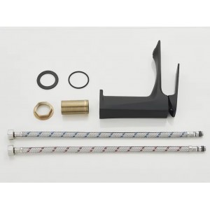 Naron Μπαταρία Νιπτήρα Χαμηλή Αναμεικτική NR1040 BLACK MAT