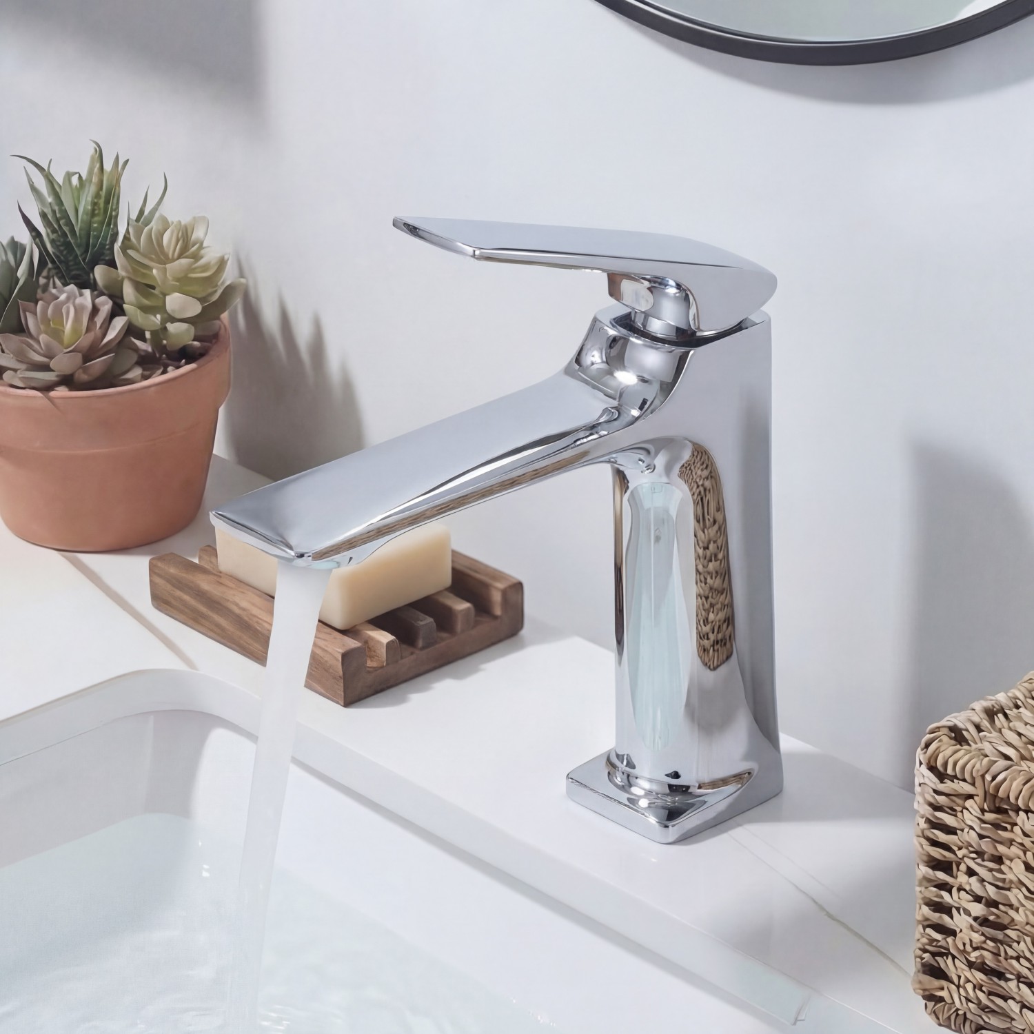 Naron Μπαταρία Νιπτήρα Χαμηλή Αναμεικτική NR1040 CHROME