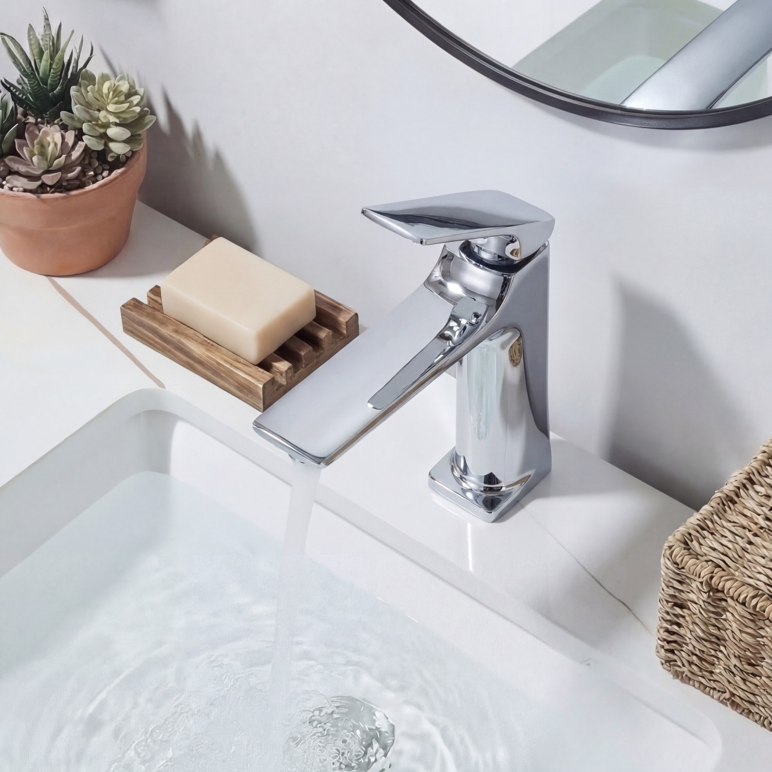 Naron Μπαταρία Νιπτήρα Χαμηλή Αναμεικτική NR1040 CHROME