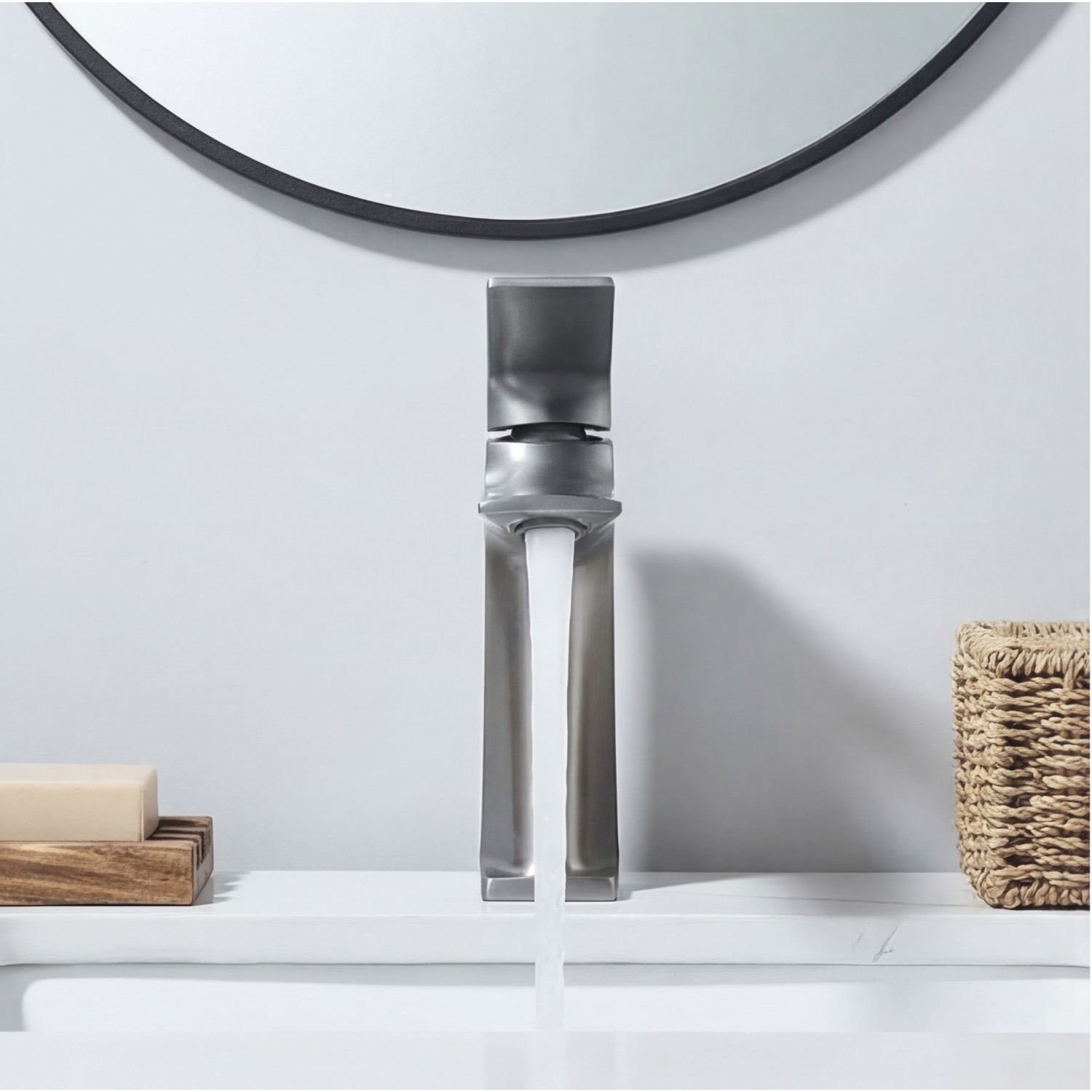 Naron Μπαταρία Νιπτήρα Χαμηλή Αναμεικτική NR1040 Gun Metal