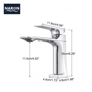 Naron Μπαταρία Νιπτήρα Χαμηλή Αναμεικτική NR1040 BLACK MAT