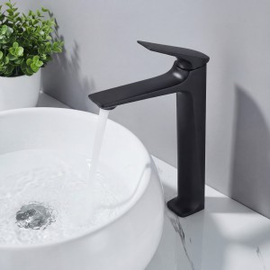 Naron Ψηλή Μπαταρία Πάγκου Νιπτήρα Αναμεικτική NR2040 BLACK MAT