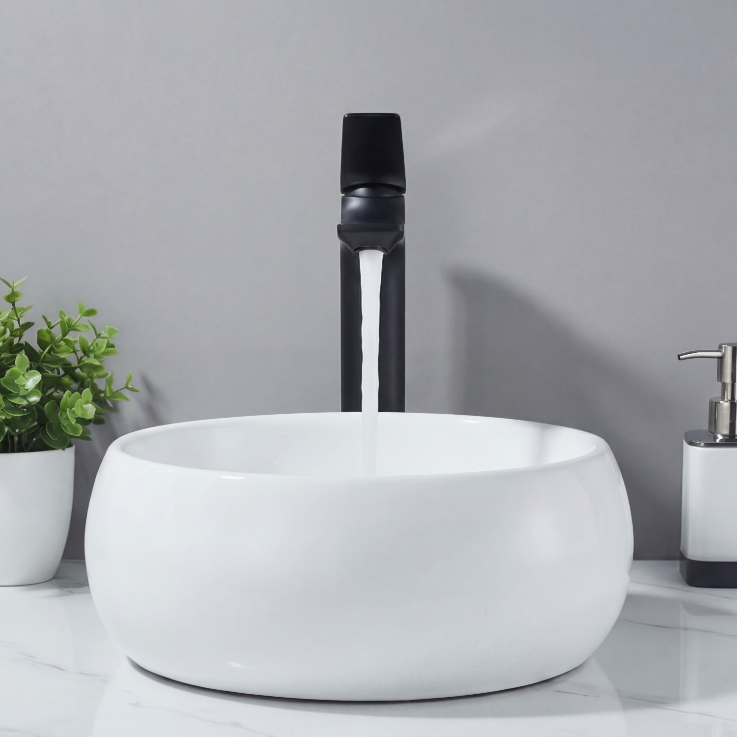 Naron Ψηλή Μπαταρία Πάγκου Νιπτήρα Αναμεικτική NR2040 BLACK MAT