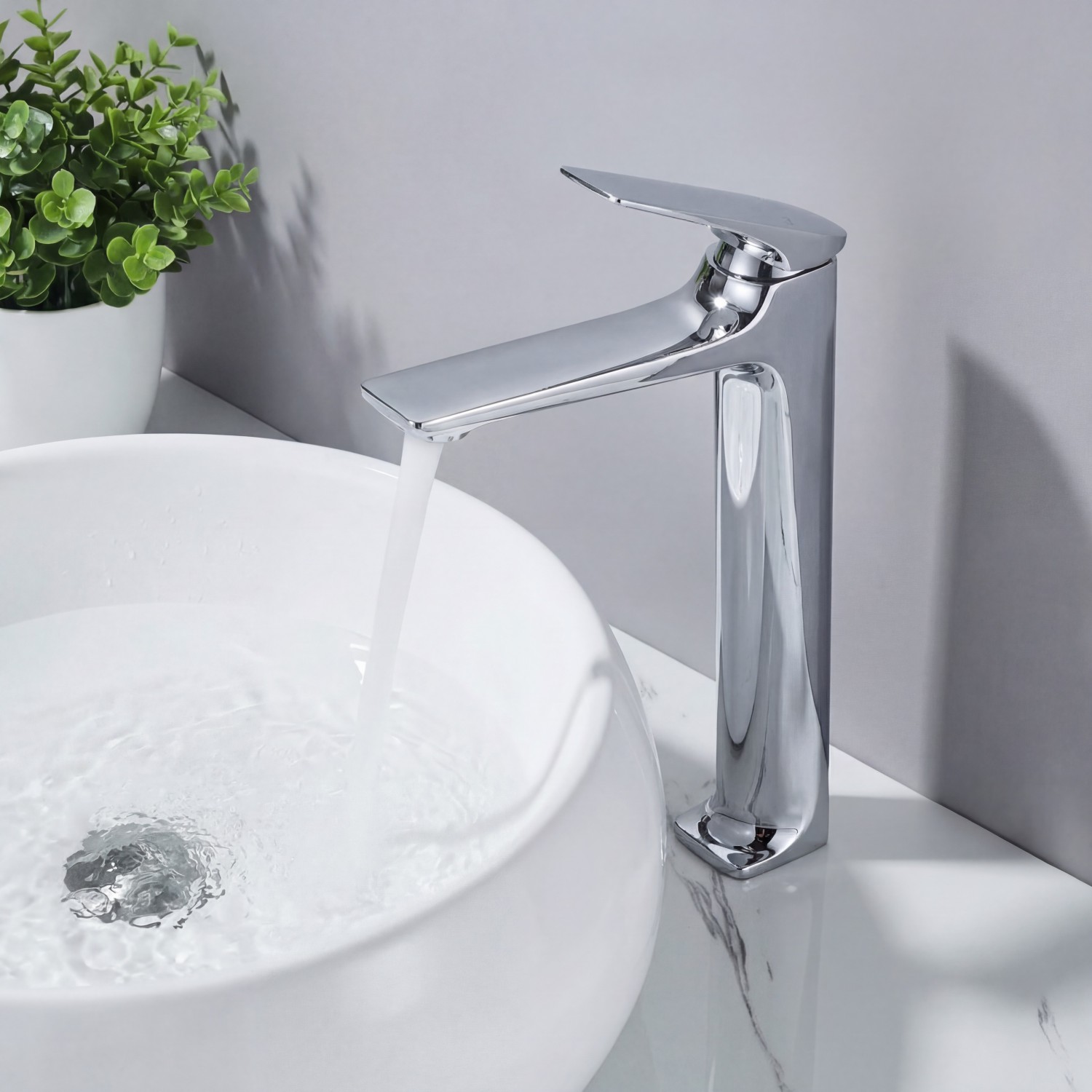 Naron Ψηλή Μπαταρία Πάγκου Νιπτήρα Αναμεικτική NR2040 CHROME