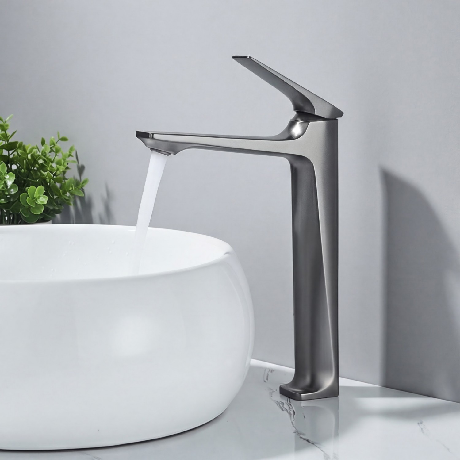 Naron Ψηλή Μπαταρία Πάγκου Νιπτήρα Αναμεικτική NR2040 Gun Metal