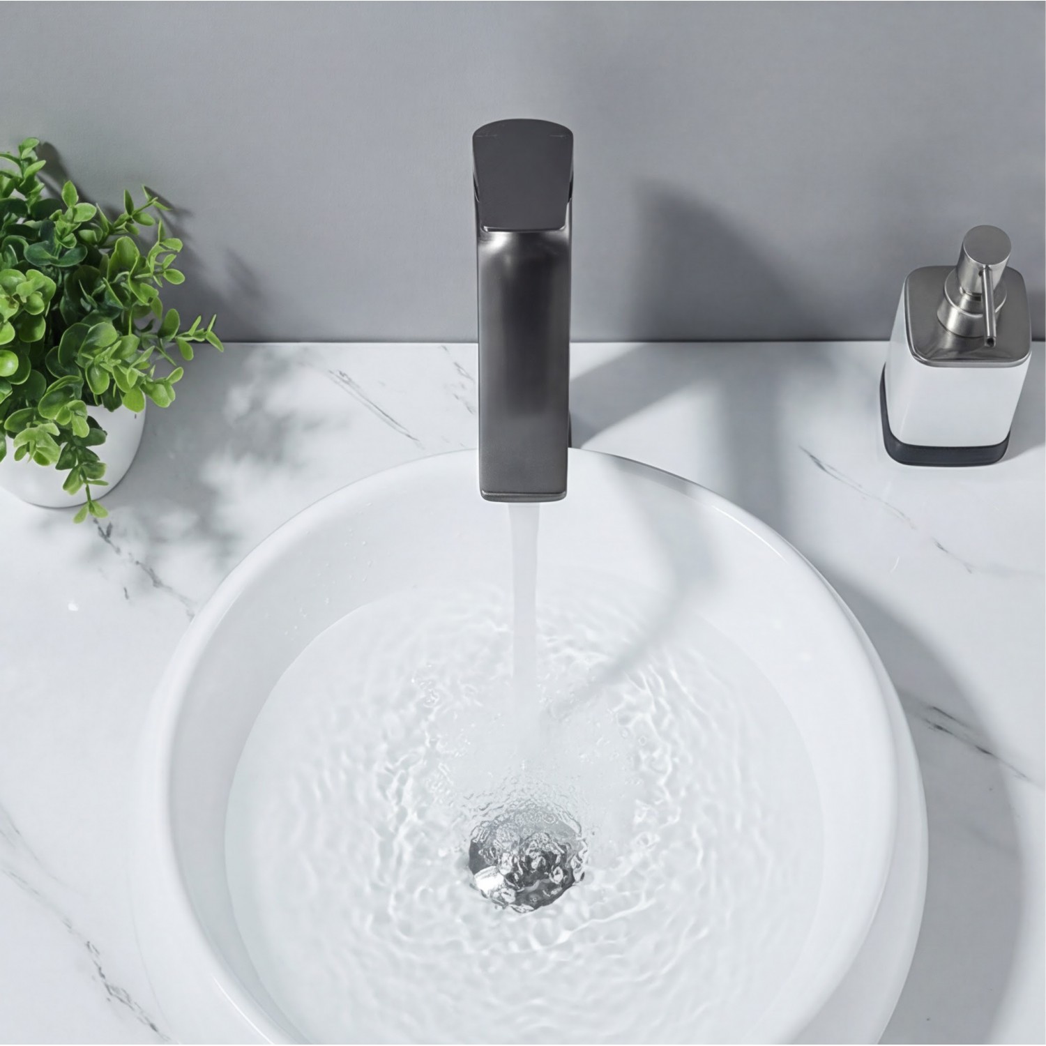 Naron Ψηλή Μπαταρία Πάγκου Νιπτήρα Αναμεικτική NR2040 Gun Metal