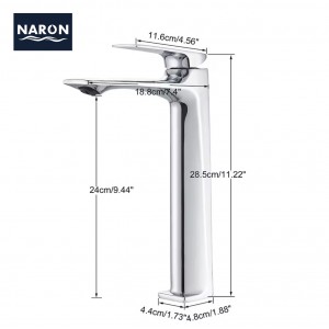 Naron Ψηλή Μπαταρία Πάγκου Νιπτήρα Αναμεικτική NR2040 CHROME