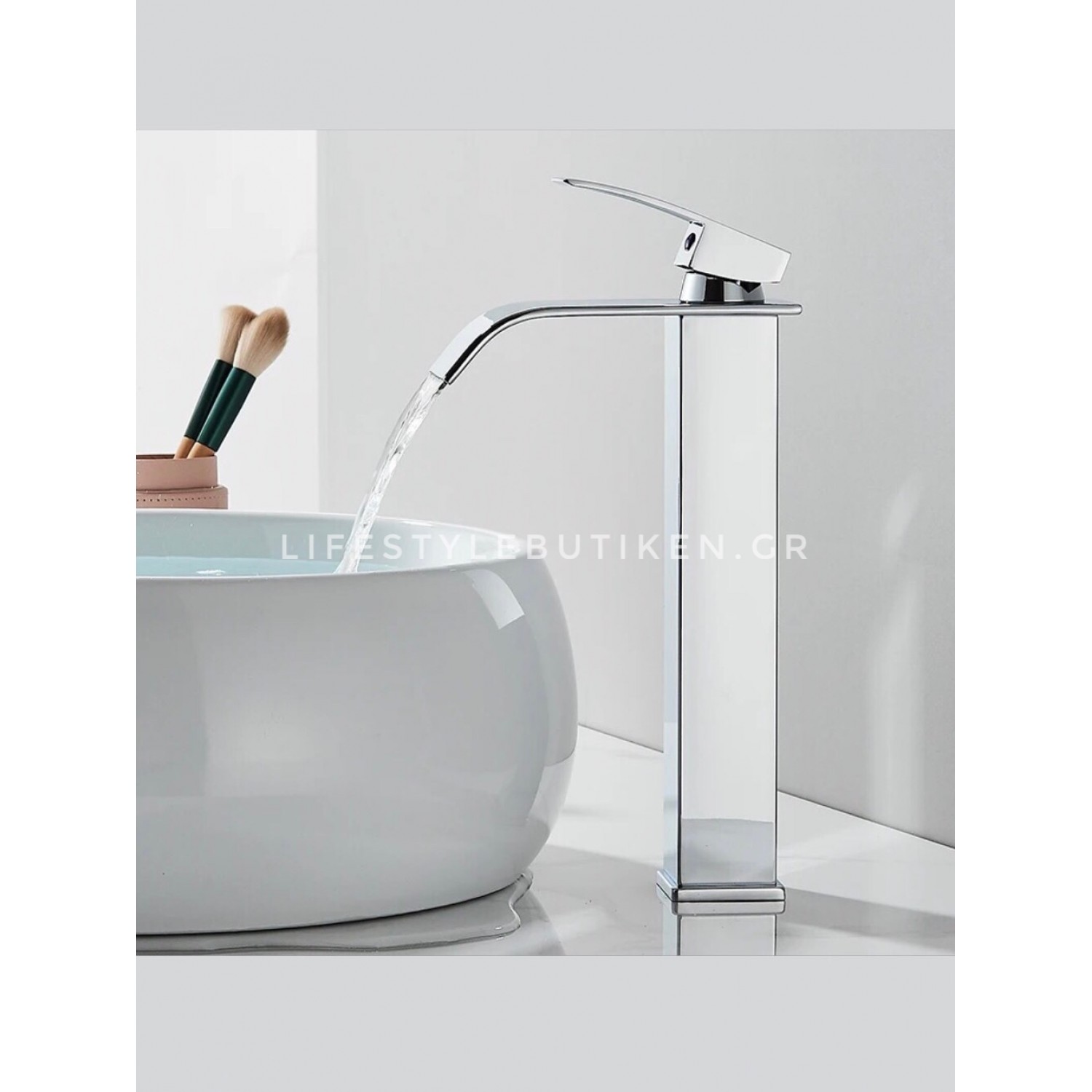 NARON Μπαταρία Νιπτήρα Ψηλή αναμεικτική καταρράκτης NR1010 Chrome