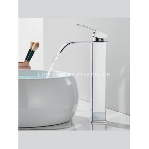 NARON Μπαταρία Νιπτήρα Ψηλή αναμεικτική καταρράκτης NR1010 Chrome