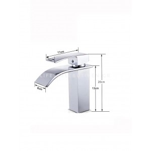 NARON Μπαταρία Νιπτήρα Χαμηλή αναμεικτική καταρράκτης NR1020 CHROME