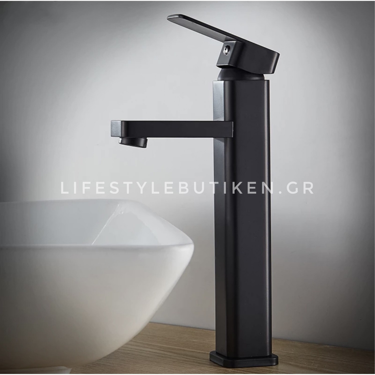 NARON Μπαταρία Νιπτήρα Ψηλή αναμεικτική NR-1020B BLACK MAT