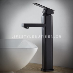 NARON Μπαταρία Νιπτήρα Ψηλή αναμεικτική NR-1020B BLACK MAT