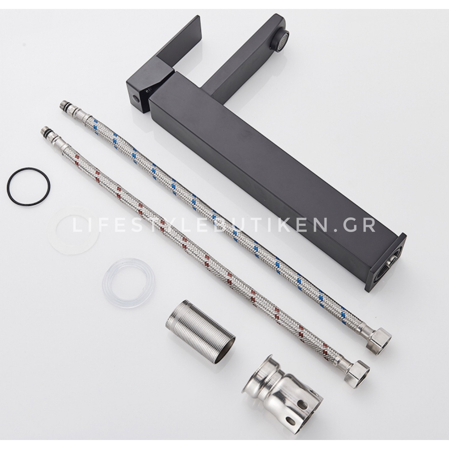 NARON Μπαταρία Νιπτήρα Ψηλή αναμεικτική NR-1020B BLACK MAT