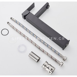 NARON Μπαταρία Νιπτήρα Ψηλή αναμεικτική NR-1020B BLACK MAT