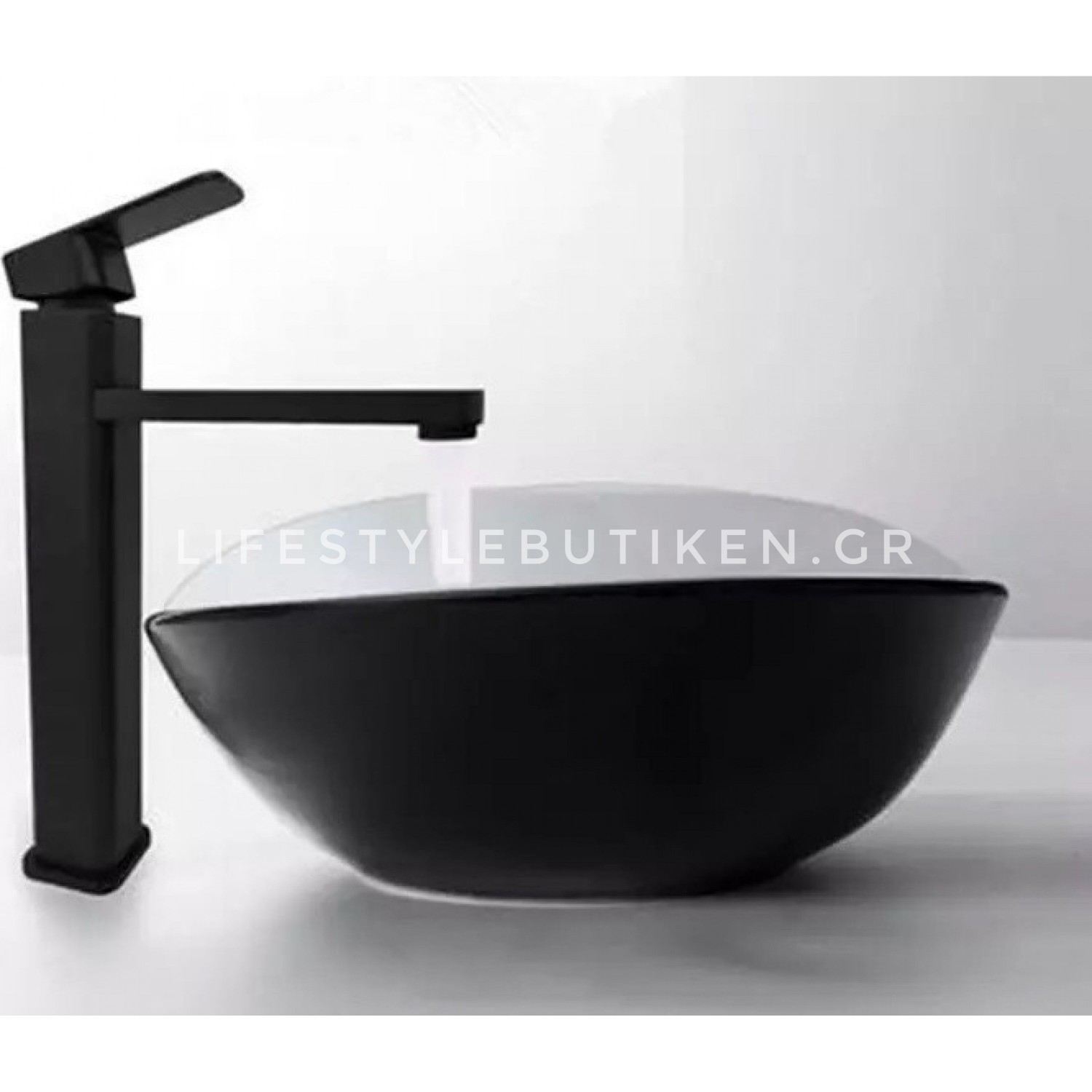 NARON Μπαταρία Νιπτήρα Ψηλή αναμεικτική NR-1020B BLACK MAT