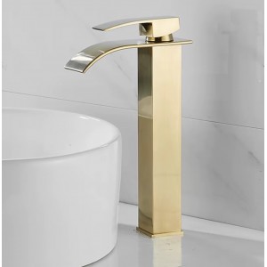 NARON Μπαταρία Νιπτήρα Ψηλή αναμεικτική καταρράκτης NR1010 Brushed Gold