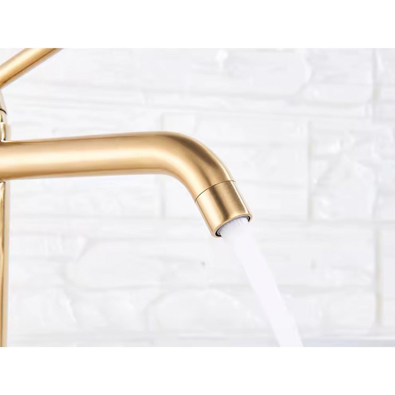 Naron Ψηλή Μπαταρία Πάγκου Νιπτήρα αναμεικτική NR2050 Brushed Gold