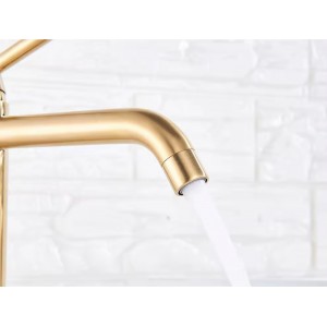 Naron Ψηλή Μπαταρία Πάγκου Νιπτήρα αναμεικτική NR2050 Brushed Gold