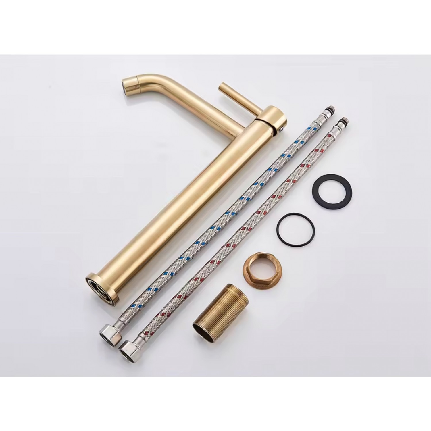 Naron Ψηλή Μπαταρία Πάγκου Νιπτήρα αναμεικτική NR2050 Brushed Gold