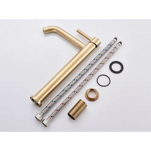 Naron Ψηλή Μπαταρία Πάγκου Νιπτήρα αναμεικτική NR2050 Brushed Gold