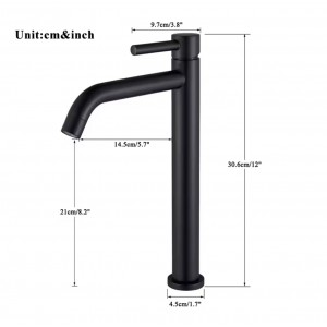 Naron Ψηλή Μπαταρία Πάγκου Νιπτήρα αναμεικτική NR2050 Brushed Gold