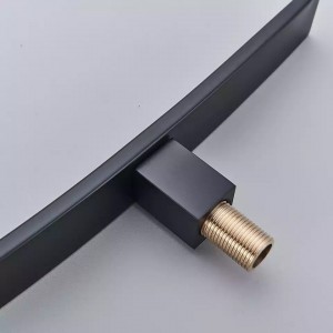 Luxury Επιτοίχια 68cm Βρύση Νιπτήρα Καταρράκτη με στόμιο μονής λαβής ανάμεικτη ζεστό κρύο RZ5073 ΜΑΥΡΟ