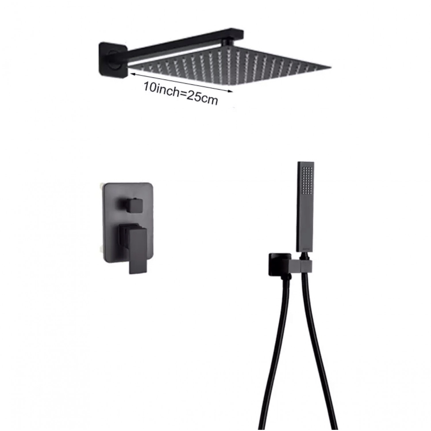 NARON Σετ Εντοιχιζόμενο Σύστημα Ντουζ Μαύρο Ματ CZ4033