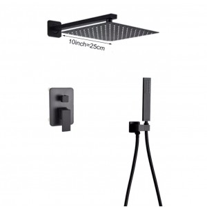 NARON Σετ Εντοιχιζόμενο Σύστημα Ντουζ Μαύρο Ματ CZ4033